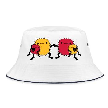 4 Monster Familie - Bucket Hat - Weiß/Navy - Vorne
