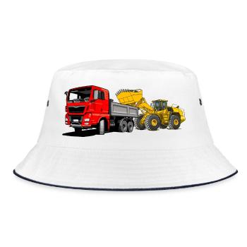 Truck with wheel loader - Bucket Hat - white/navy - Front
