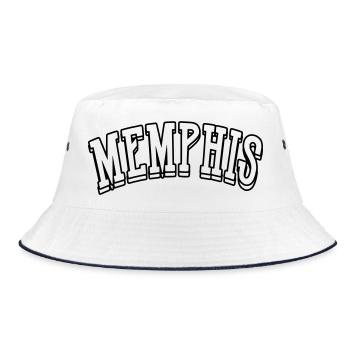Memphis Shirt - Bucket Hat - white/navy - Front