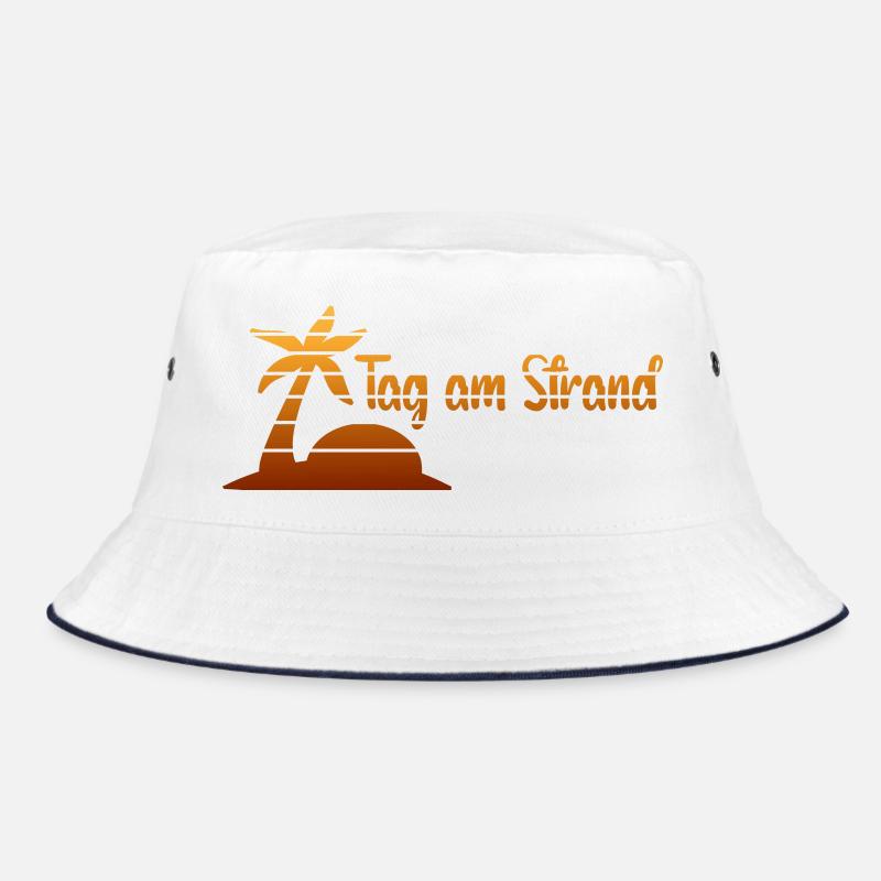 Tag am Strand - Bucket Hat - Weiß/Navy
