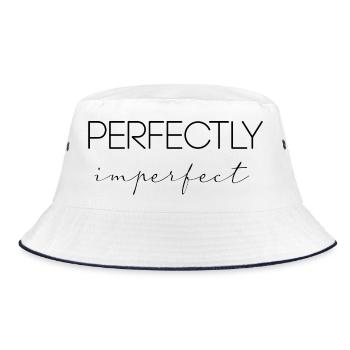 perfectly imperfect - Bucket Hat - white/navy - Front