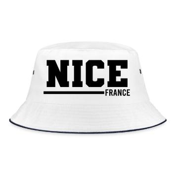 Nice | France - Bucket Hat - white/navy - Front