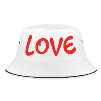 VALENTINE'S DAY. Bachelorette party. I LOVE YOU. I LOVE YOU. LOVE - Bucket Hat - white/navy - Front