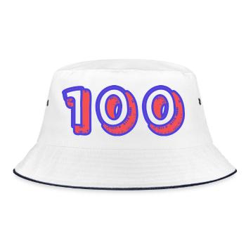 100. 100 JAHRE. 100-JÄHRIGES JUBILÄUM. 100. GEBURTSTAG - Bucket Hat - Weiß/Navy - Vorne
