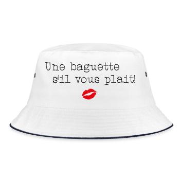Une baguette s’il vous plaît ! - Petit français - Bob - blanc/marine - Devant