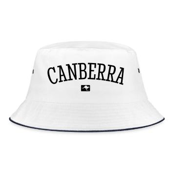 Canberra Australia Down Under Kangaroo Koala - Bucket Hat - white/navy - Front
