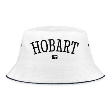 Hobart Australia Down Under Kangaroo Koala - Bucket Hat - Weiß/Navy - Vorne
