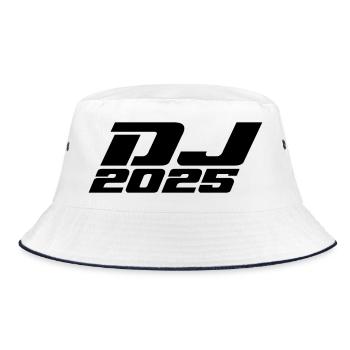 DJ - Bucket Hat - Weiß/Navy - Vorne