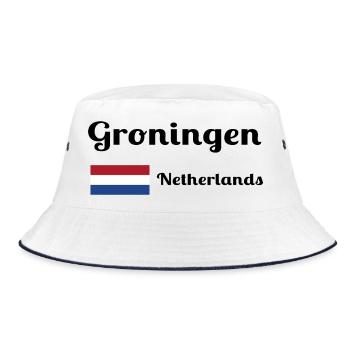 Groningen Netherlands- Stylish prints - Bucket Hat - white/navy - Front