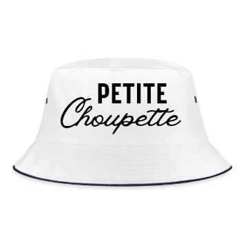 Kleine Choupette - Bucket Hat - Weiß/Navy - Vorne