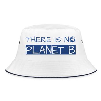 there is no planet b - Bucket Hat - Weiß/Navy - Vorne