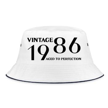 Vintage 1986 aged to perfection - Bucket Hat - white/navy - Front