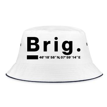 Brig Koordinaten Wallis Walliser Walliserin Briger - Bucket Hat - Weiß/Navy - Vorne