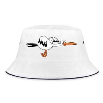 Happy Stork – Die Geburt steht bevor - Bucket Hat - Weiß/Navy - Vorne