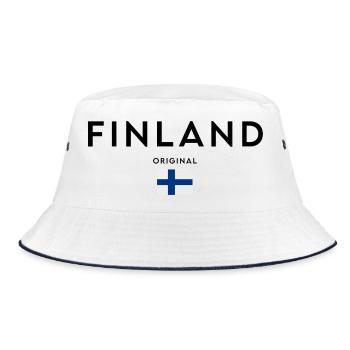 Finnish pride, minimalist sleek design - Bucket Hat - white/navy - Front
