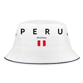 Peruvian pride, minimalist sleek design - Bucket Hat - white/navy - Front