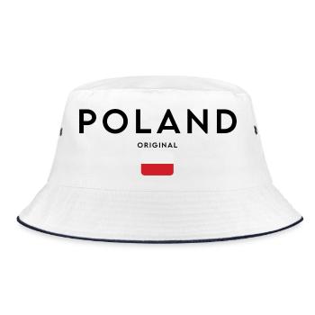 Polish pride, minimalist sleek design - Bucket Hat - white/navy - Front
