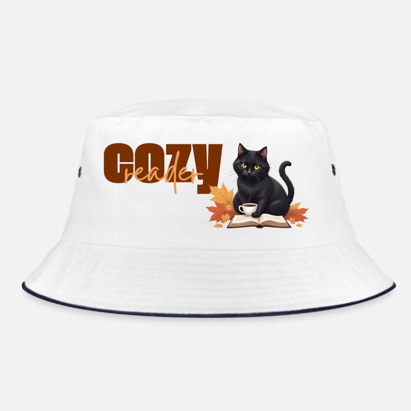 Cozy reader - Herbstlicher Katzenlese-Design Bucket Hat