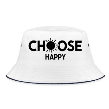 Bright Sunburst Choose Happy Design - Bucket Hat - white/navy - Front