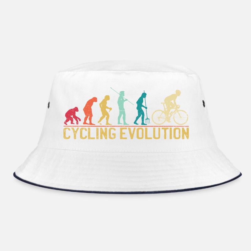 Radfahren Evolution Künstlerische Illustration Bucket Hat