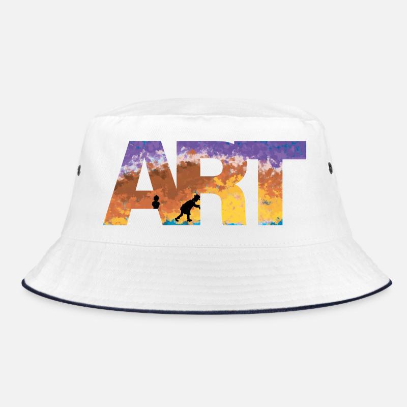 Art - Bucket Hat - Weiß/Navy