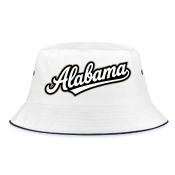 Alabama – Souvenir-Design des US-Bundesstaates - Bucket Hat - Weiß/Navy - Vorne