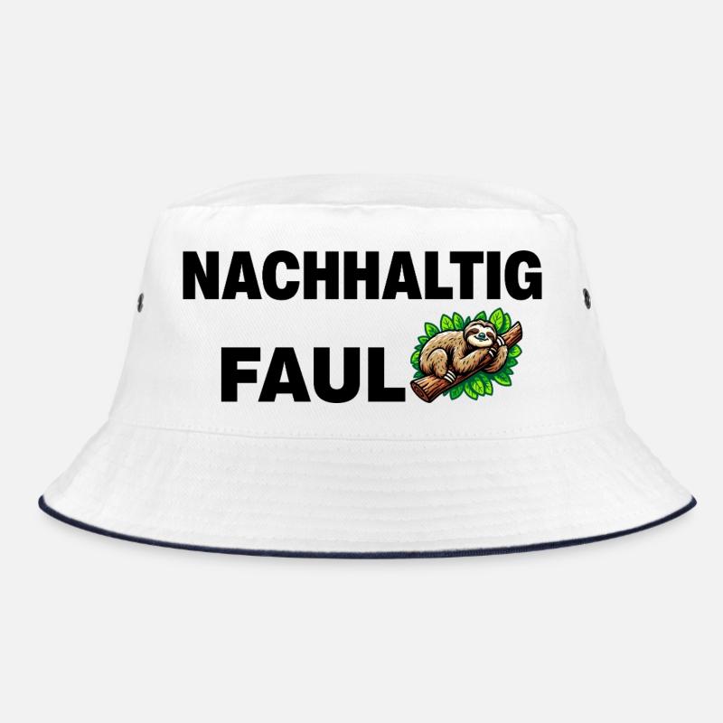 Cozy sloth print on nature background Bucket Hat