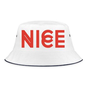 Nice Nice - Bucket Hat - Weiß/Navy - Vorne