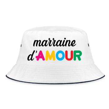 Patin der Liebe - Familie - Taufe - Bucket Hat - Weiß/Navy - Vorne