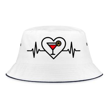 Cocktail Heart Aperitif Drink - Bucket Hat - white/navy - Front