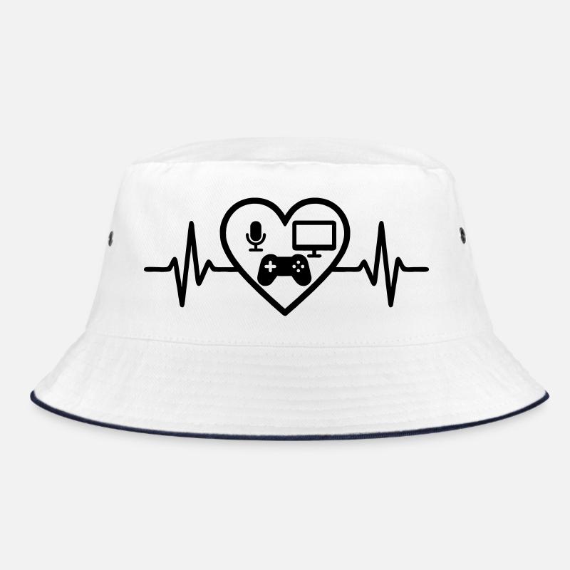 Streaming Gamer Herz Mikro Bildschirm Controller Bucket Hat