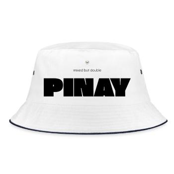 Mixed but Double – Pinay Diversity Statement - Bucket Hat - Weiß/Navy - Vorne