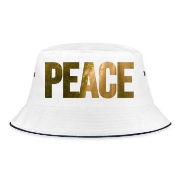 Peace of mind - Bucket Hat - white/navy - Front