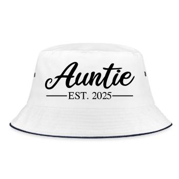 AUNTIE 2025 - Bucket Hat - Weiß/Navy - Vorne