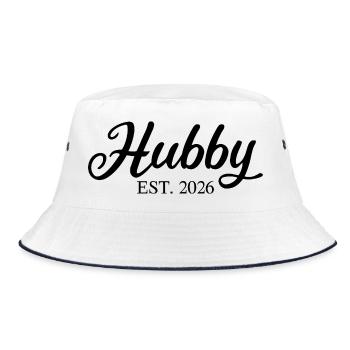 HUBBY est 2026 - Bucket Hat - Weiß/Navy - Vorne