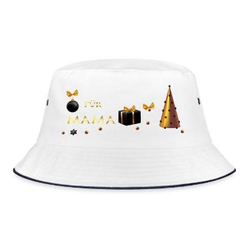 Weihnachtsgeschenk für Mama  - Bucket Hat - Weiß/Navy - Vorne
