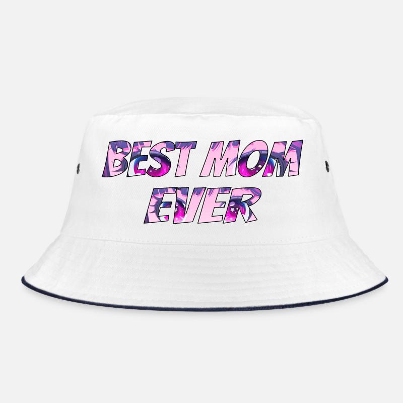Best Mom Ever Pink Psy Pattern - Bucket Hat - Weiß/Navy