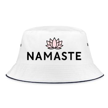Lotus Zen Minimalist Black - Bucket Hat - Weiß/Navy - Vorne