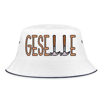 Craftsman journeyman - Bucket Hat - white/navy - Front
