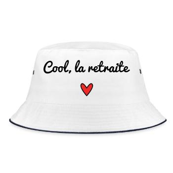 RETRAITE. RETRAITE. RETRAITEE. RETRAITE - Bob - blanc/marine - Devant
