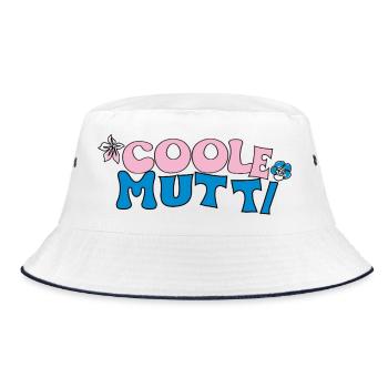 Coole Mutti - Bucket Hat - Weiß/Navy - Vorne