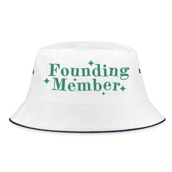 Founding Member Schriftlogo Sterne - Bucket Hat - Weiß/Navy - Vorne