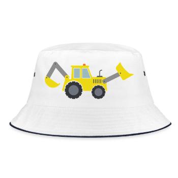 Backhoe loader - Bucket Hat - white/navy - Front