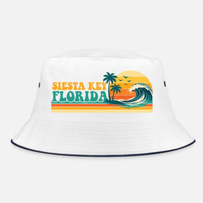 Siesta Key Florida Retro Spring Break Strandkreuzfahrt Bucket Hat