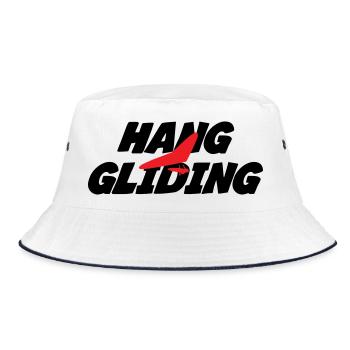Intense Red Hang Gliding Graphic - Bucket Hat - white/navy - Front