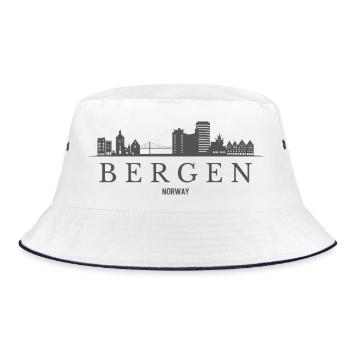 Bergen, Norvège, silhouette de Bergen - Bob - blanc/marine - Devant
