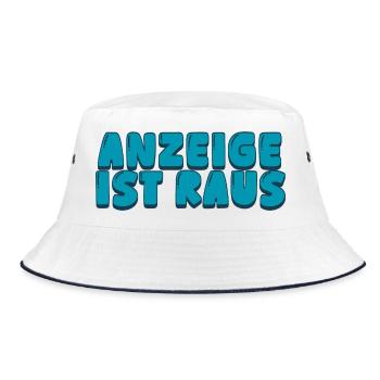 Anzeige ist raus - Bucket Hat - Weiß/Navy - Vorne