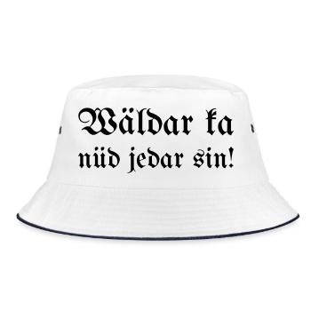 Wäldar ka nüd jedar sin! - Bucket Hat - white/navy - Front