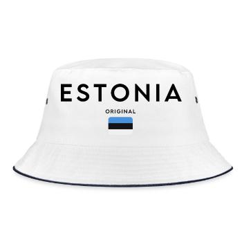 Estonian flag, elegant minimalist design - Bucket Hat - white/navy - Front