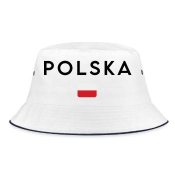 Flag of Poland, elegant minimalist design - Bucket Hat - white/navy - Front